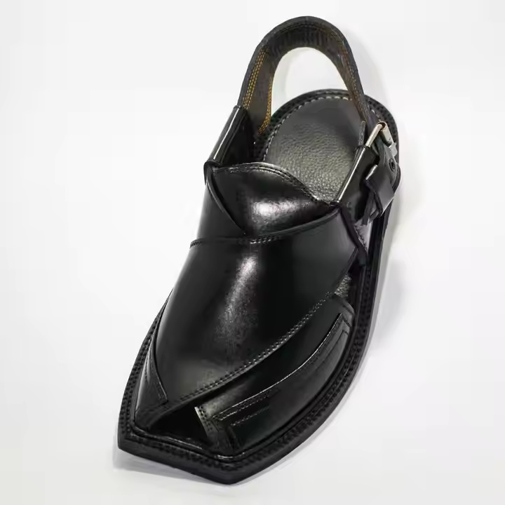 Black Peshawari Chappal Hussaini Textile Black Peshawari Chappal Hussaini Textile